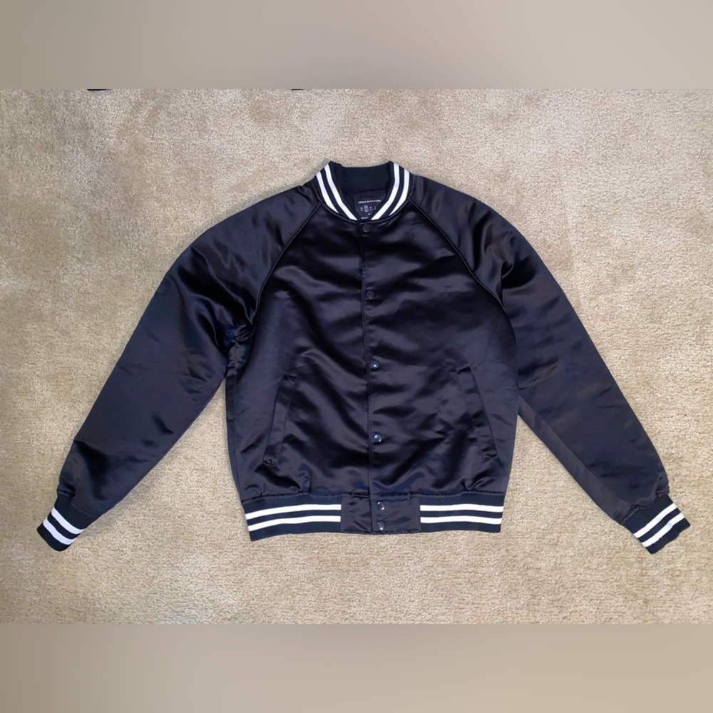 Urban Outfitters Black Satin Bomber Unisex